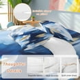 thumbnail image 2 of Abstract Watercolor Duvet Cover Set King Size, Gold Blue Blend Graffiti Art 4 Piece Soft Microfiber Bedding Set with 1 Duvet Cover, 1 Flat Sheet, 2 Pillowcases, 2 of 9