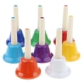 thumbnail image 2 of de 8pcs Campanas de Percusión de Mano Instrumentos Herramienta de Juguetes Juegos Bebés Primera CUTICAT Juego de juguetes musicales para niños, 2 of 8