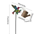 thumbnail image 3 of Solar Hummingbird & Watering Can Garden Stake Light, Resin and Iron Patio Decor Ambiance Lamp, Outdoor Floral Grass Landscape Lighting for Yard, 3 of 6