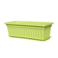 thumbnail image 1 of Window Boxes Planters, Window Box Planter, 17 Inches Vegetable Flower Plastic Planter Boxes With Tray, Rectangular Planter Indoor And Outdoor Flower Pots for Windowsill, Patio, Porch, Green, 1 of 5