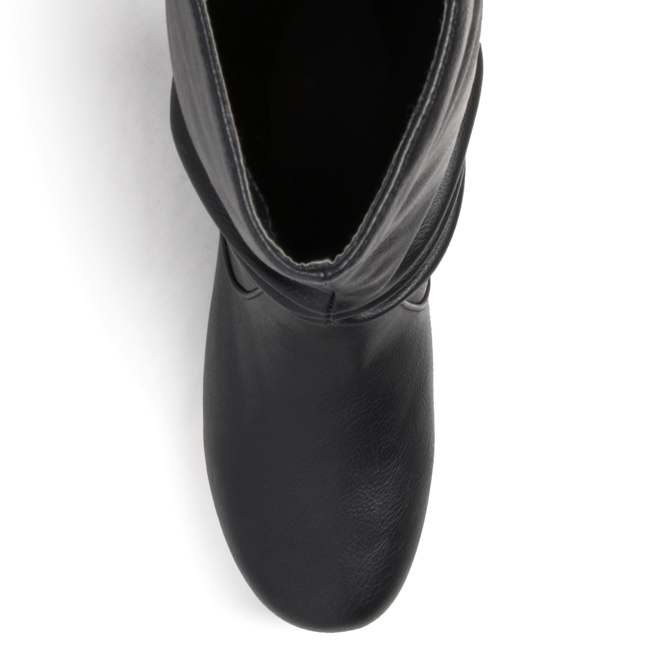 Women s Journee Collection Jayne Extra Wide Calf Knee High Slouch Boot Black Faux Leather 7.5 M Walmart