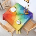 thumbnail image 2 of Rainbow Tie Dye Ink Pattern Square Tablecloth,Waterproof Square Table Cover,Wipeable Spillproof Washable Table Cover for Home Kitchen Party Decor 42"X42"(107x107cm), 2 of 6