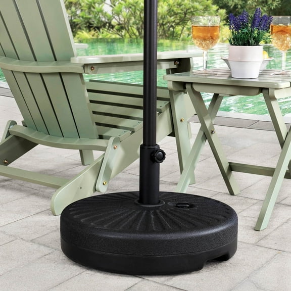 Sunjoy Universal Patio Umbrella Base Black Water Sand Inject Spoke Texture Patio Umbrella Base