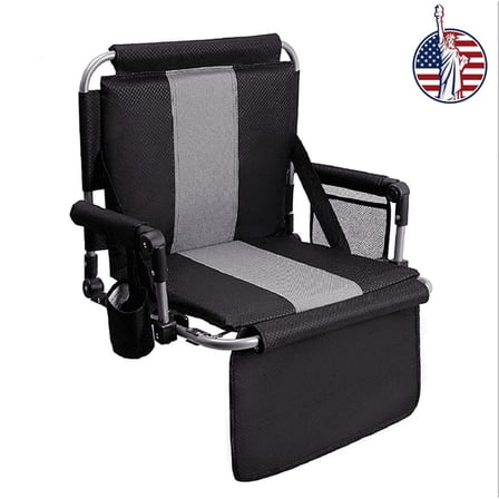 Portable Folding Stadium Seat Padded Chair for Bleachers with Back& ArmRest US