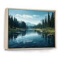 thumbnail image 2 of Designart "Reflecting on Waters in a Green River II" Landscapes Floater Framed Wall Art Living Room, 2 of 7