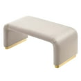 thumbnail image 5 of Koda Performance Velvet Waterfall Ottoman in Brass Almond, 5 of 10