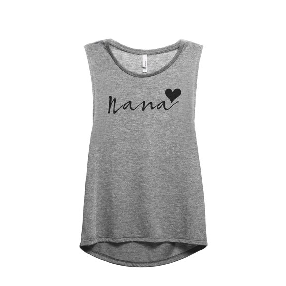 Nana Heart Women's Fashion Sleeveless Muscle Workout Yoga Tank Top Heather Grey Grey Large