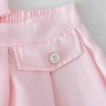thumbnail image 6 of WEIGFI Toddler Girls Outfit Sets Summer School Uniform Button Vest Top And Pleated Skirt 2 Piece Sleeveless V-Neck Two Piece Bowknot Solid Color Performance Daily Cute Vacation Set,Pink,3-4 Years, 6 of 6
