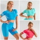 thumbnail image 3 of Mujeres Fitness Crop Top Secado rápido Yoga Gimnasio Deportes Tops Hollow, 3 of 5