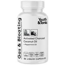 Youth & Tonic Activated Charcoal Capsules for Digestive Health 36 Caps