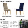 thumbnail image 4 of Chair Slipcover, AUCHEN Super Stretchy Dining Chair Covers Set of 4, Parsons Chair Protector Covers Chair Covers for Dining Room, Furniture Protector Covers for Restaurant Hotel Ceremony (Navy), 4 of 9