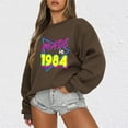 thumbnail image 2 of Made In The 1984 Women's Crew Neck Letter Graphic Print Sweatshirts Tops Long Sleeve Loose Fit Oversized Pullover, 2 of 4