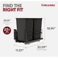 thumbnail image 4 of Rev-A-Shelf 27 Qt Double Pullout Waste Container Trash Can Bins, Black, 53WC-1527SCDM-218, 4 of 7