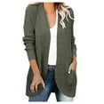 thumbnail image 2 of Babysbule Plus Size Womens Sweaters New Arrivals And Winter Women's Casual Solid Long Cardigan Outwear Casual Tops Jacket Sweaters With Pocket Women's Fashion, 2 of 6