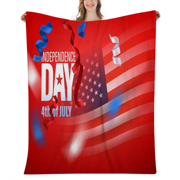 Memorial Day Blankets, Super Soft Thick Fuzzy Warm Blanket for