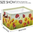 thumbnail image 4 of GZHJMY Beautiful Vintage Flowers Large Square Storage Basket Bin with Handles 1PCS, Foldable Closet Storage Box Shelf Basket for Storing Toys, Books and Clothes143 Collapsible Organizer, 4 of 7