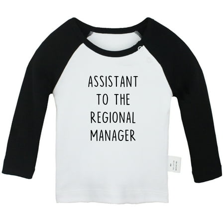 

iDzn Assistant to the Assistant Regional Manager Funny T shirt For Baby Newborn Babies T-shirts Infant Tops 0-24M Kids Graphic Tees Clothing (Long Black Raglan T-shirt 18-24 Months)