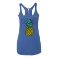 thumbnail image 2 of Wild Bobby, Trendy Tropical Pineapple, Fashion, Women Tri-Blend Racerback Tank Top, Vintage Royal, Small, 2 of 4