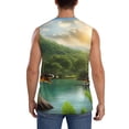 thumbnail image 4 of Fotbe Men's Lake Forest Dinosaur Print Men's Sleeveless Muscle Tank Tops Casual T-Shirts for Gym Workout Beach-XX-Large, 4 of 8