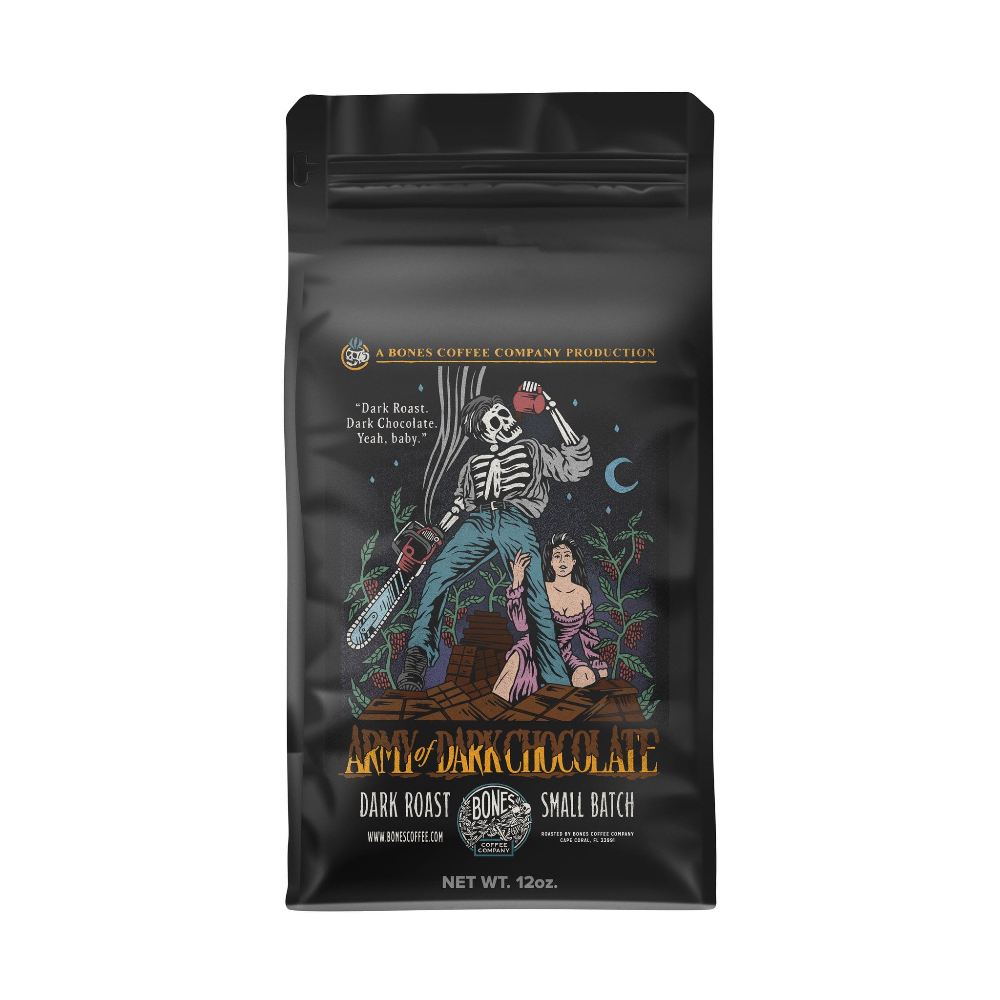 Bones Coffee Army of Dark Chocolate | 12oz Dark Roast Flavored Coffee