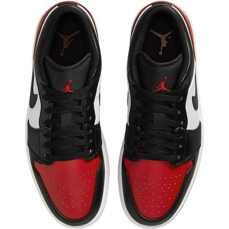 Nike Men's Air Jordan 1 Low in White/Black-Varsity Red, Size 8.5
