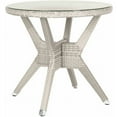 thumbnail image 3 of SAFAVIEH Langer Outdoor Patio Round Dining Table with Glass Top, Grey, 3 of 3