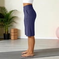 thumbnail image 4 of Petite Capri Shorts for Women Knee Length Stretch Bermuda Casual Long Shorts With Pockets Summer Outdoor Walking Lounge Gym Royal Blue M, 4 of 7