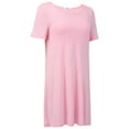 thumbnail image 2 of Women's Nightgown Super Soft Modal Sleepwear Nightshirt Short-sleeved Nightdress comes with Chest Pads Solid Color Pajamas Dress Loungewear,Pink S-2XL, 2 of 7