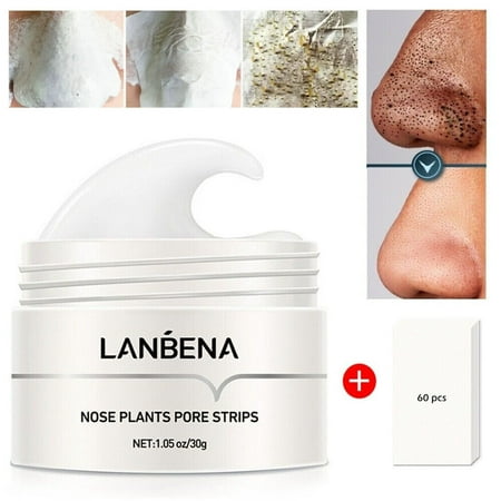 LANBENA Blackhead Remover Nose Pore Shrink Black Peeling Acne Deep Cleansing Skin Care + 60Pcs Paper