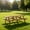 240+Brown + Wood, variant on Extra Large 95-Inch Outdoor Picnic Table Set with Benches, 12-Person Wooden Patio Table with Umbrella Hole, Rustic Brown Garden Furniture for Backyard, 240cm