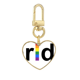thumbnail image 1 of LGBT Arcoiris gay lesbianas transexuales Llavero de metal en forma de corazón dorado, 1 of 3