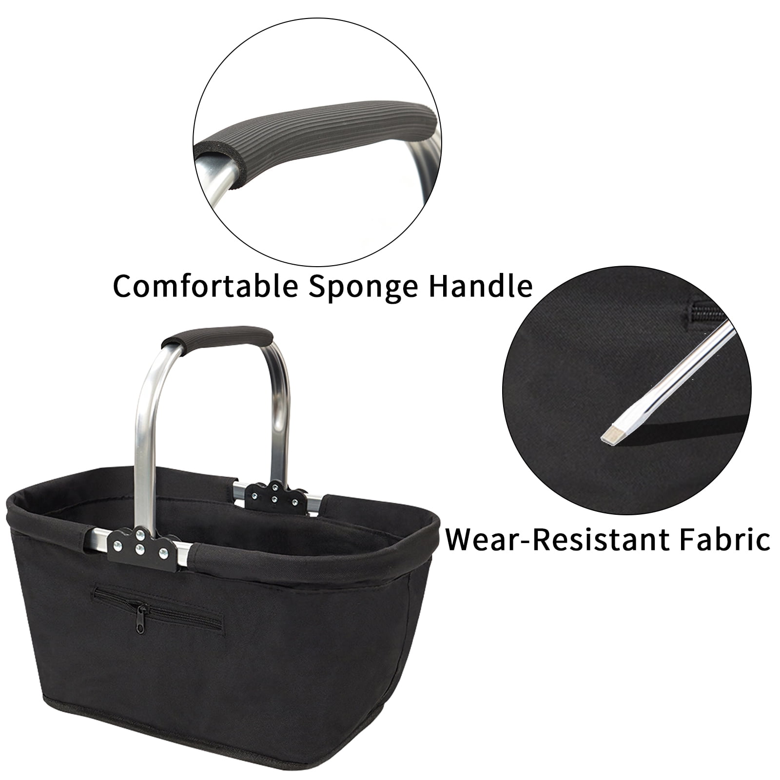 Vauban Folding shopping basket-portable foldable grocery/canvas storage basket, suitable for family, beach and travel