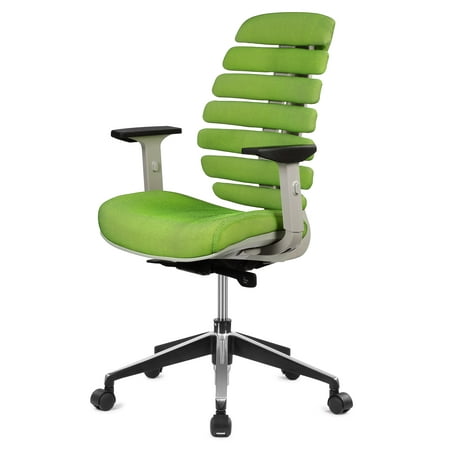 Pneumatic Seat 26' Base - ImpecGear Ergo HQ Brand Interior Designer Chairs Executive Office Chair Mid-Back Fabric Mesh Chair with Chrome Base and Adjustable Seat and Arm Rest Artist Chairs (Green)