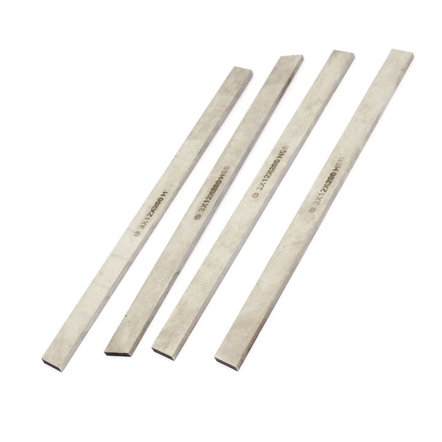 Unique Bargains 4 Pcs Machinist Metal Cutting Lathe HSS Tool Bit 3mm x 12mm x 200mm