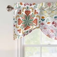thumbnail image 4 of White Boho Tie Up Valance Curtains for Windows, Kitchen Curtains Window Treatments, Retro Ethnic Colorful Flower Aesthetic Art Short Window Shades Valances for Bedroom Bathroom Cafe 42"x18", 4 of 8