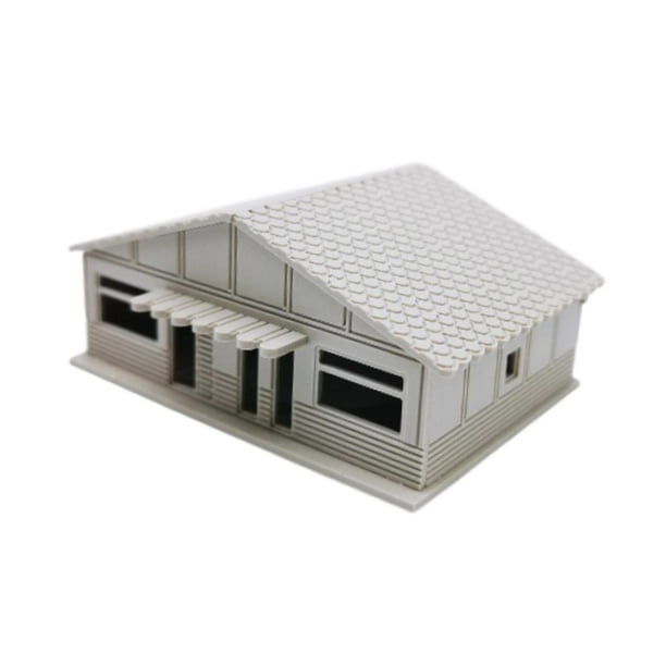 Maqueta de construcción de casa en escala 1/87 HO, maqueta de ferrocarril, modelo educativo ensamblado para arena 12cmx9.1cmx5.5cm