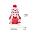 thumbnail image 3 of TUTUnaumb Valentine's Day Gnome Plush Doll Wearing Snowflake Hat Figurine 13in Art Crafts Decoration For Spring Festival Wedding Party Decoration Valentine's Day Decoration-B, 3 of 3