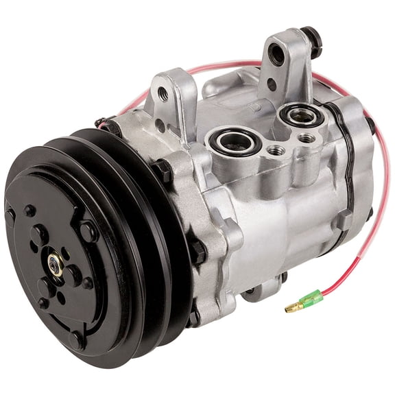 AC Compressor & 115mm 2 Groove V-Belt A/C Clutch Replaces Sanden SD7B10 7170 w/ 12v Clutch Switch - BuyAutoParts