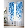 thumbnail image 4 of Sheer Curtains 108 Inches Long 2 Panels Set for Living Room, Blue Gradient Semi Sheer Curtains for Windows, Abstract Polka Dots Vintage Modern Art Voile Window Treatments Rod Pocket Curtain, 4 of 7