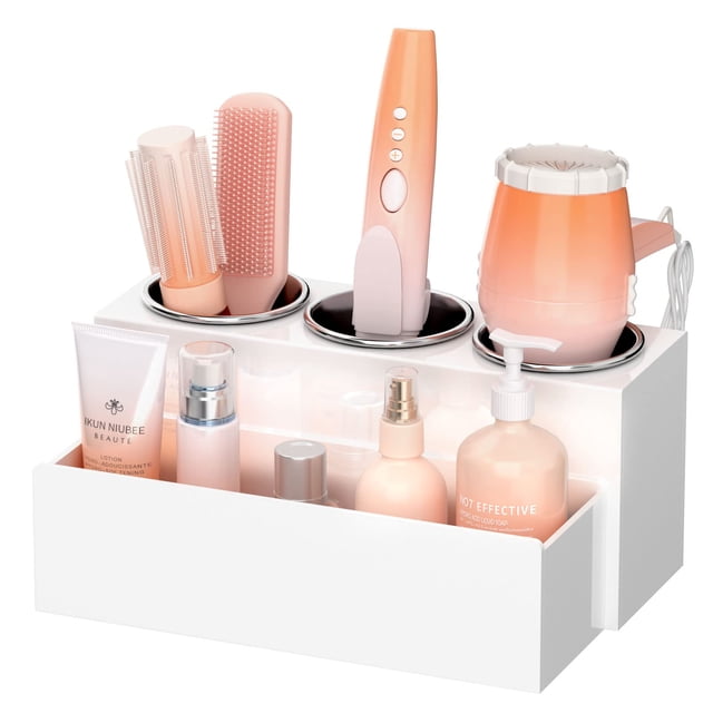 Organizador de herramientas para el cabello NIUBEE, acrílico, para secador de pelo, blanco