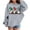 Gray, variant on Lorytime Christmas Hoodies for Teen Girls Unisex Santa Claus Sweatshirt Long Sleeve Pullover Drop Shoulder Soft Tops Red