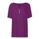 thumbnail image 5 of Blusas para las Mujeres Casual Verano Botón Sólido V-Cuello Suelto Camiseta, Moda Algodón/Lino Mezcla Blusa, 5 of 7