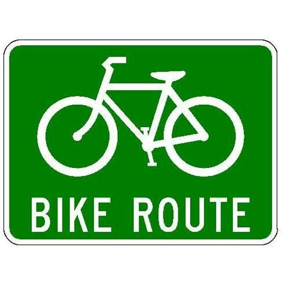 Bike Route Sign Metal Vintage Pub Tin Sign Wall Decor 12"x8"