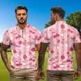 thumbnail image 5 of Binienty Pink Golf Funny Couple Golf Shirts Dry-Fit Soft Men Women Funny Couple Golf Shirts with 1/4 Zipper Fashion Short Sleeve Classic Fit Shirts for Running Casual, 5 of 7
