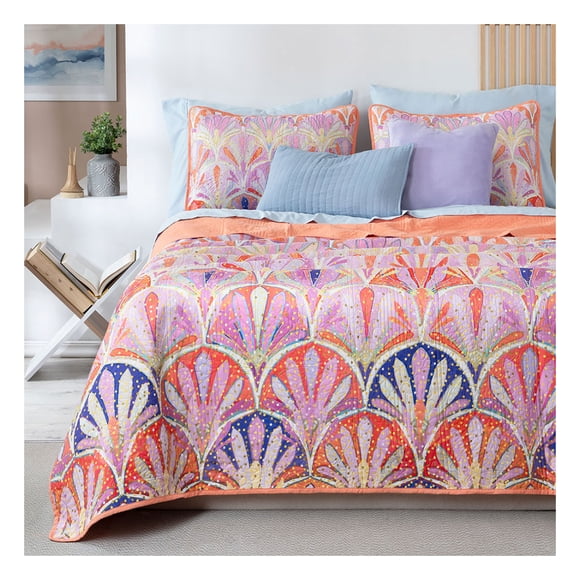 Edredón Ligero Real Textil + 2 Fundas de Almohada, Juego de Colcha Matrimonial, Color Santana