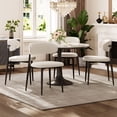 thumbnail image 2 of Leumius Dining Chairs Set of 2,Upholstered Dining Chairs with Curved Backrest, Modern Kitchen & Dining Room Chairs with Metal Leg for Dining Room, Restaurant,Black+Beige, 2 of 10