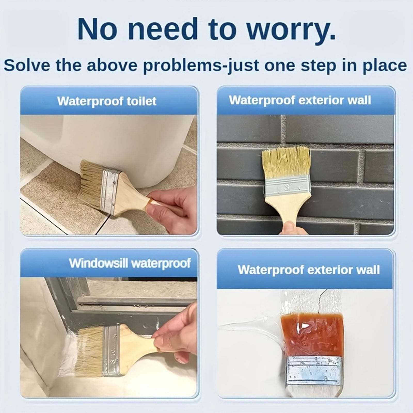 Eoozwa Clear Waterproof Sealant Transparent Protective Coating For Roof Walls Wood Concrete Metal Easy Brush Spray Application Weatherproof