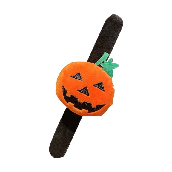 HHBEAUTY Halloween Bracelets for Women Orange Pumpkin Bracelet Plush Slap Bracelet Adorable Ghost Pumpkin Bangle for Party