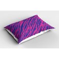 thumbnail image 2 of Ambesonne Pink Zebra Pillow Sham 2 Pack, 80s Style Grunge, 30"x20", Cobalt Blue Fuchsia, 2 of 3
