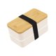 thumbnail image 5 of Recipiente Doble Capa Caja Bento Compartimentos con Tapa Bambú y Cubiertos Portátil PP Elegante Adecuada para Oficina Hogar Viajes Picnic Blanco, 5 of 9